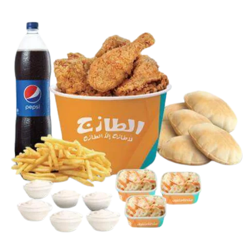 سطل العائلة الطازج 12 قطعة بروست دجاج مقرمش بطاطس كولسلو صوص ثوم بيبسي منيو الطازج السعودية سعر 2026