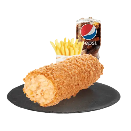 وجبة كرسبي رول من الطازج تشمل رول دجاج مقرمش مع بطاطس ومشروب