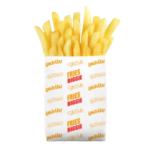 حصة بطاطس كبير ذهبية ومملحة.